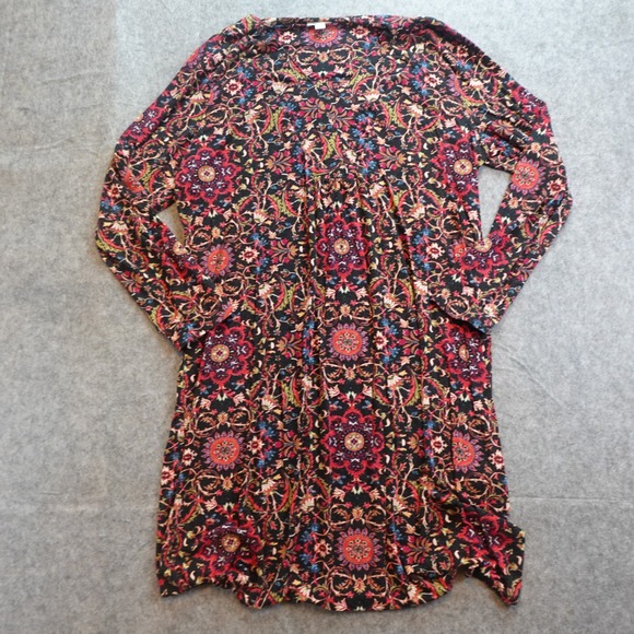 J. Jill Dresses & Skirts - J Jill Dress Women Extra Large Red Floral Mandala Paisley Long Sleeve Knit